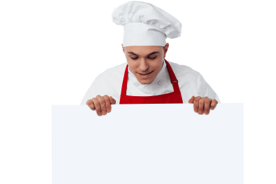 chef-holding-banner
