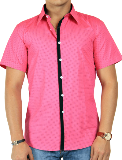 dot-printed-pink-half-shirt