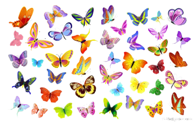  Butterflies Vector PNG File