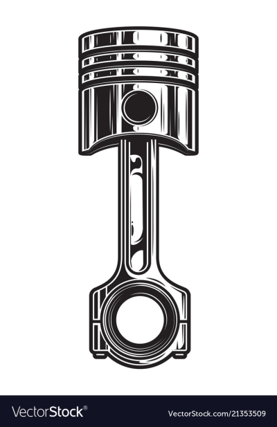 Vintage car engine piston template Royalty Free Vector Image