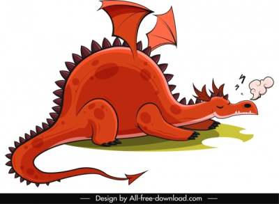 western-dragon-icon-sleeping-sketch-funny-cartoon-sketch_6841022