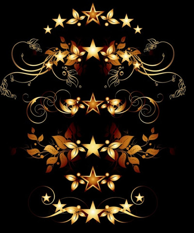 decorative-elements-stars-leaf-decor-classic-european-symmetry_291384